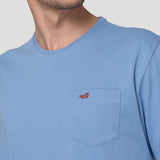 Polera Algodón Orgánico Hombre Basicpoc Celeste Rockford