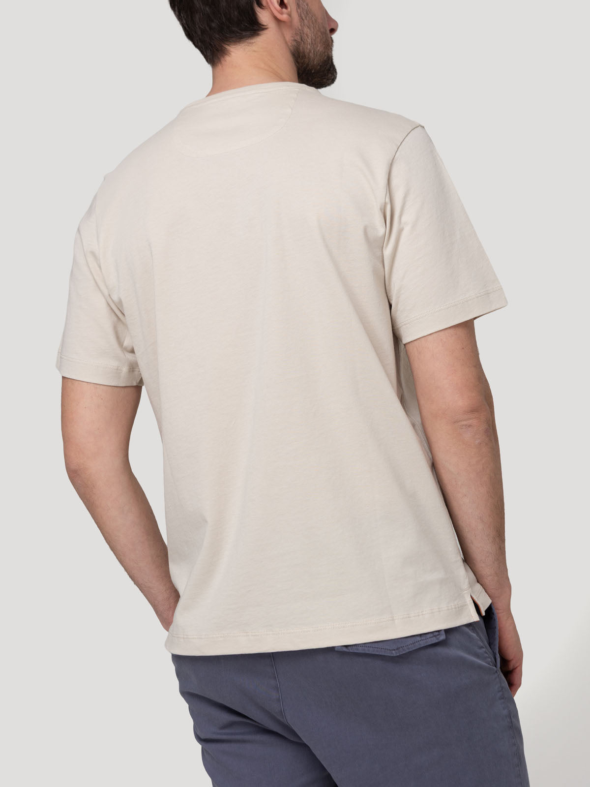 Polera Algodón Orgánico Hombre Basicpoc Beige Rockford