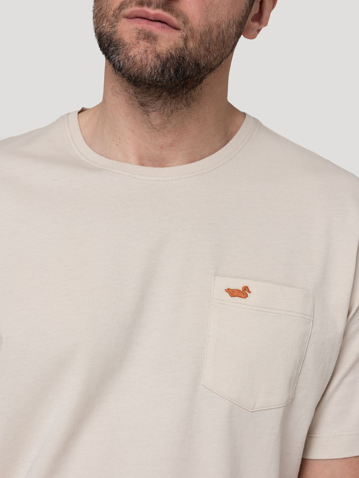 Polera Algodón Orgánico Hombre Basicpoc Beige Rockford