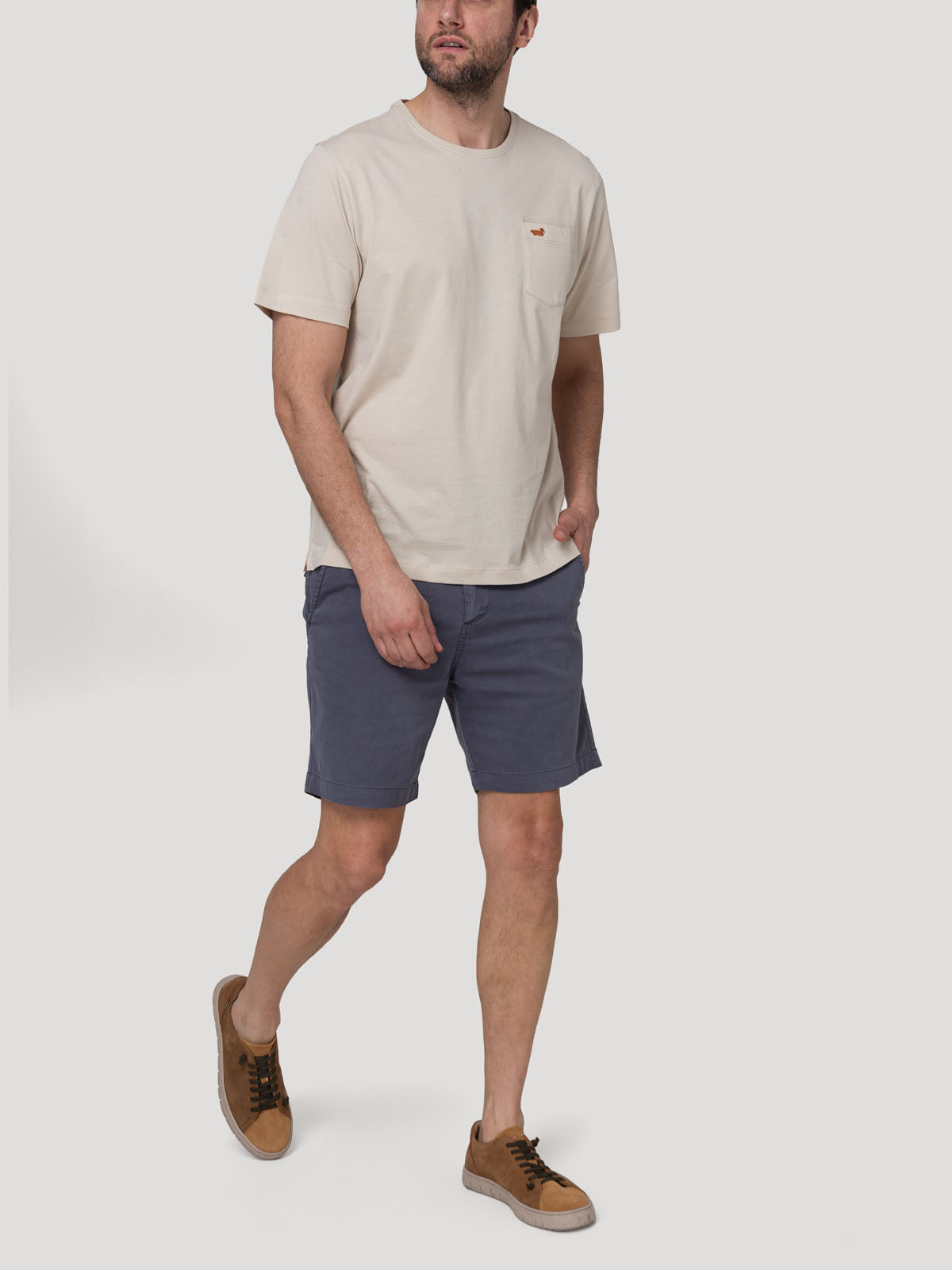 Polera Algodón Orgánico Hombre Basicpoc Beige Rockford
