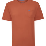 Polera Algodón Orgánico Hombre Basicpoc Naranjo Rockford