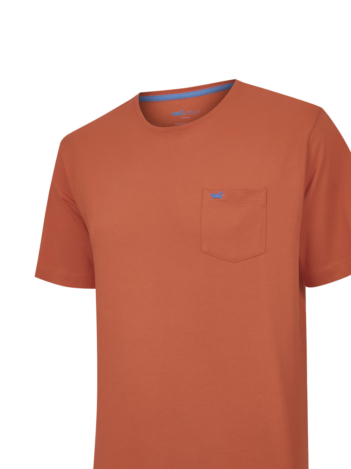 Polera Algodón Orgánico Hombre Basicpoc Naranjo Rockford