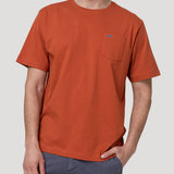 Polera Algodón Orgánico Hombre Basicpoc Naranjo Rockford