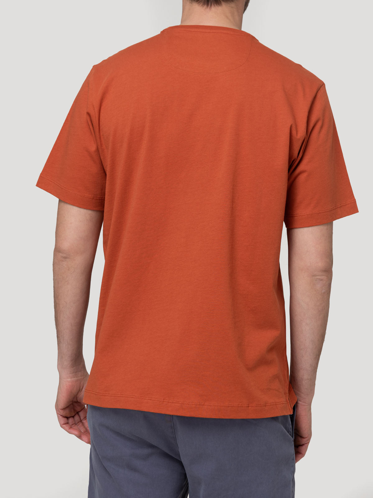 Polera Algodón Orgánico Hombre Basicpoc Naranjo Rockford