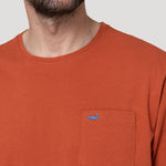 Polera Algodón Orgánico Hombre Basicpoc Naranjo Rockford