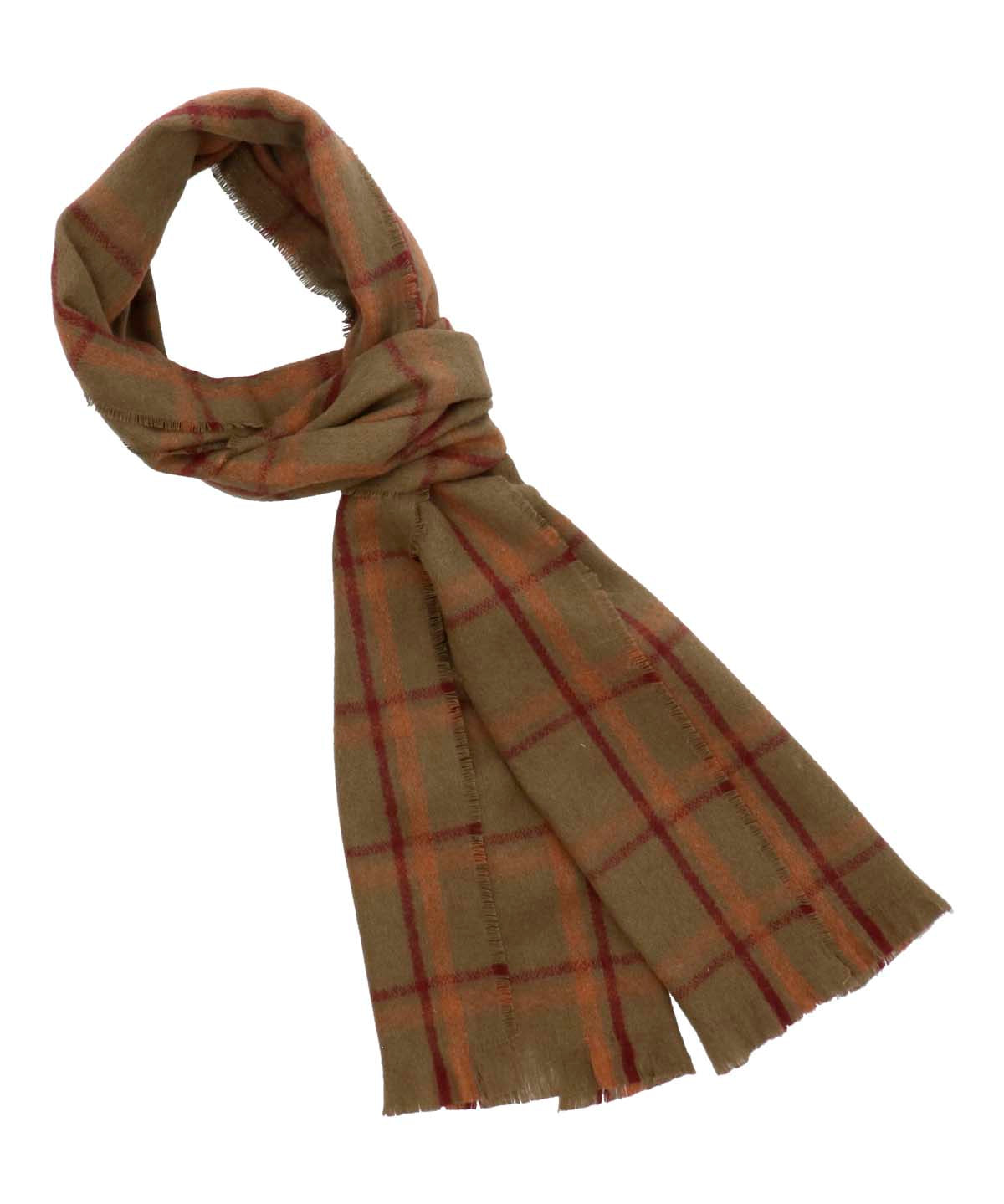Bufanda Fibras Recicladas Hombre Rkf Scarf Plaid Camel Rockford