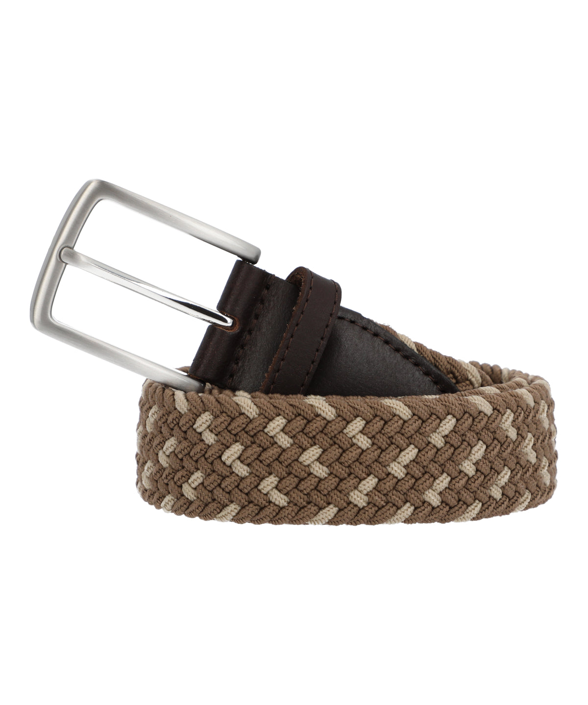 Cinturon Cuero Elastano Hombre Rf Tarek Café Rockford