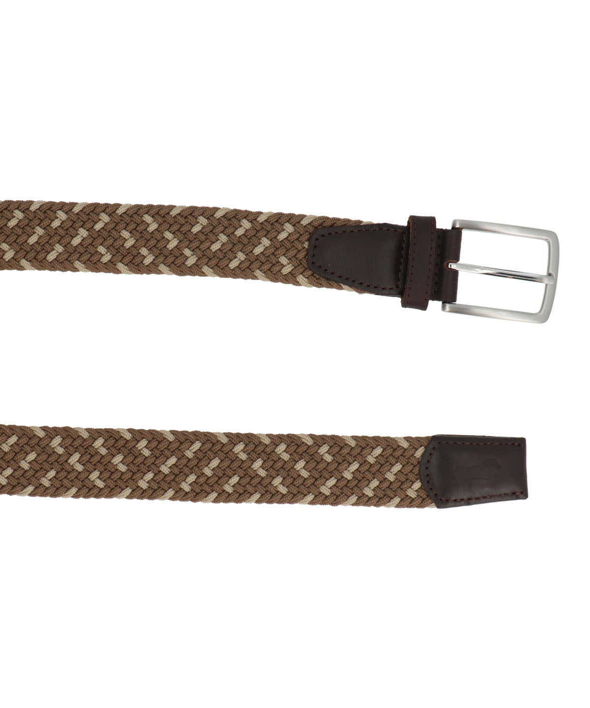 Cinturon Cuero Elastano Hombre Rf Tarek Café Rockford