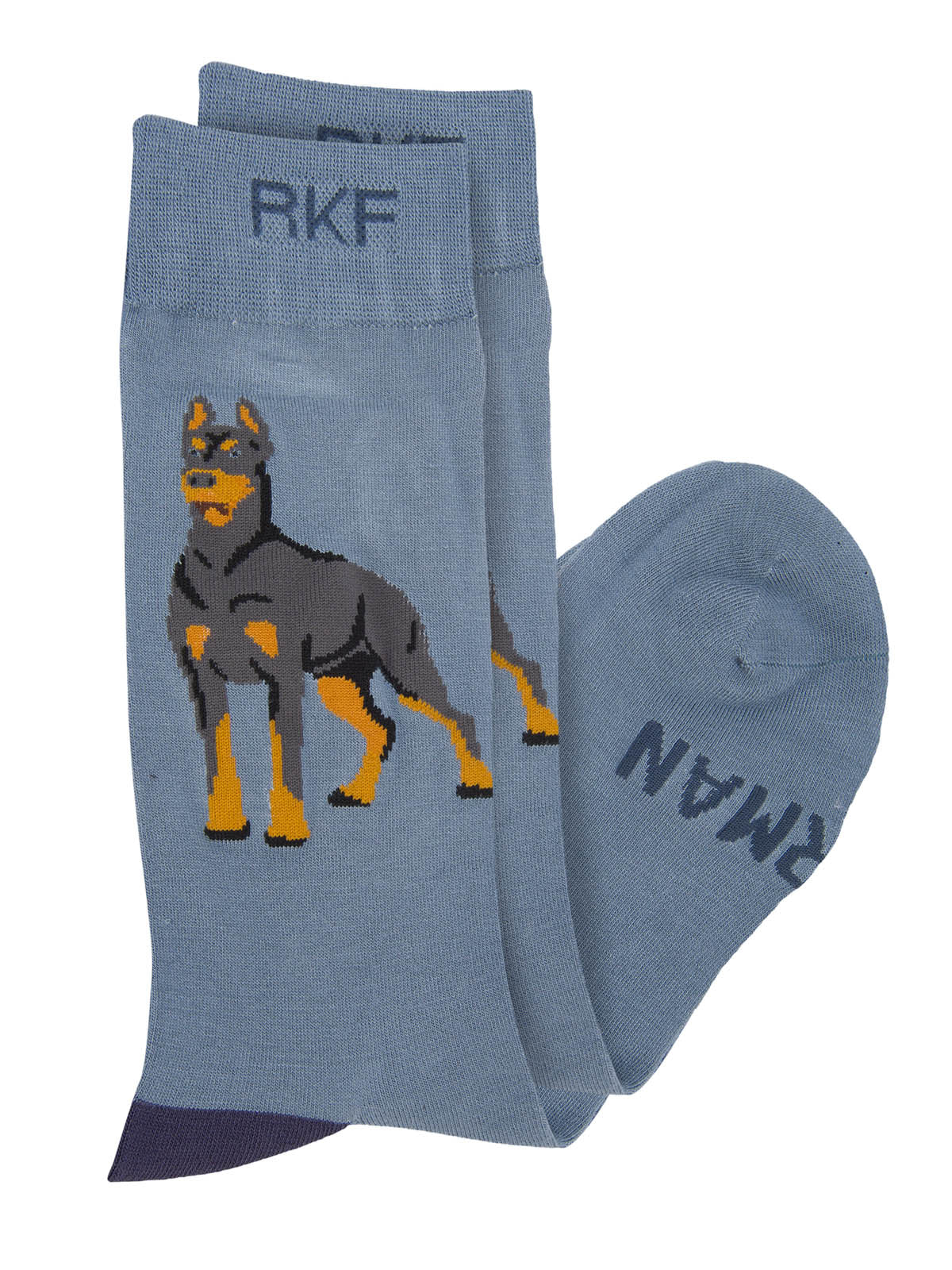 Calcetin Bambú Hombre Doberman Azul Rockford