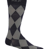 Calcetin Bambú Hombre C Rombos Azul Rockford