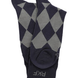 Calcetin Bambú Hombre C Rombos Azul Rockford