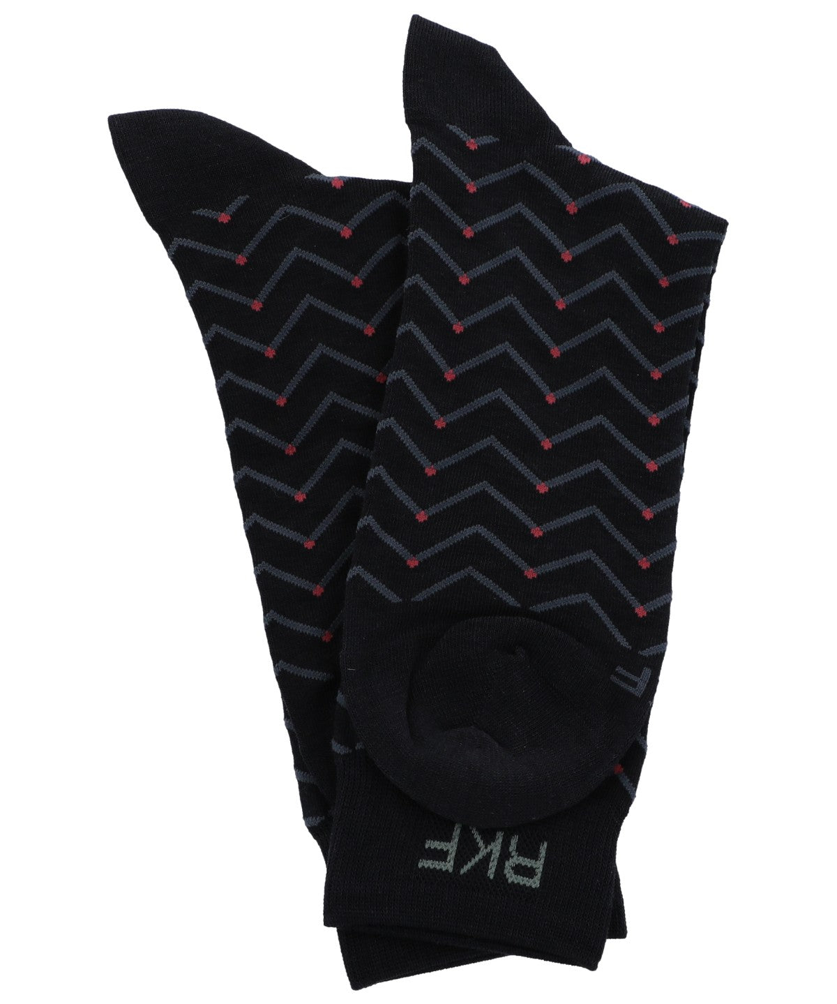 Calcetín Bambú Hombre C Zigzag Dots Azul Rockford