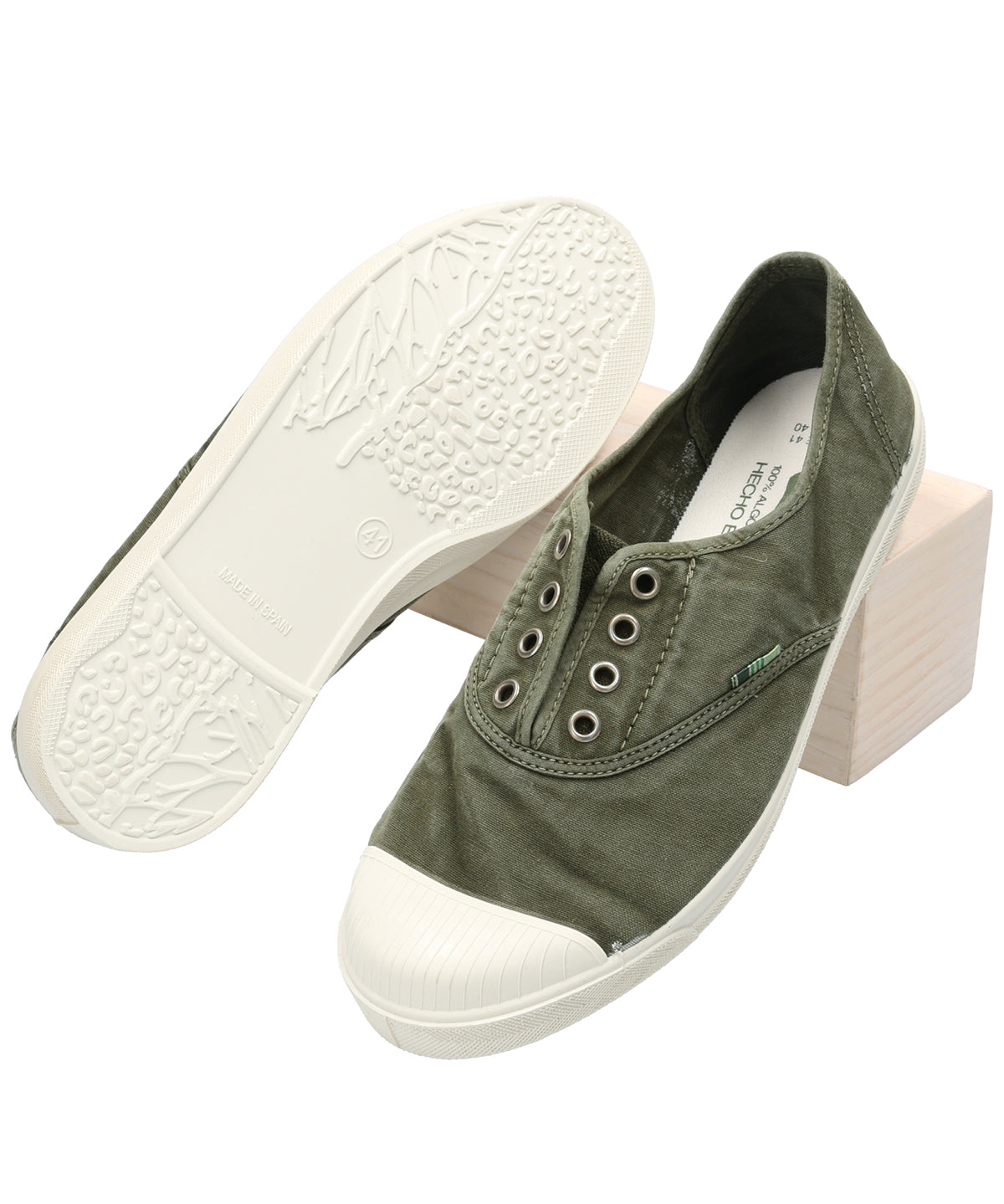 Zapatilla Algodón Orgánico Hombre Greece Oliva Rockford
