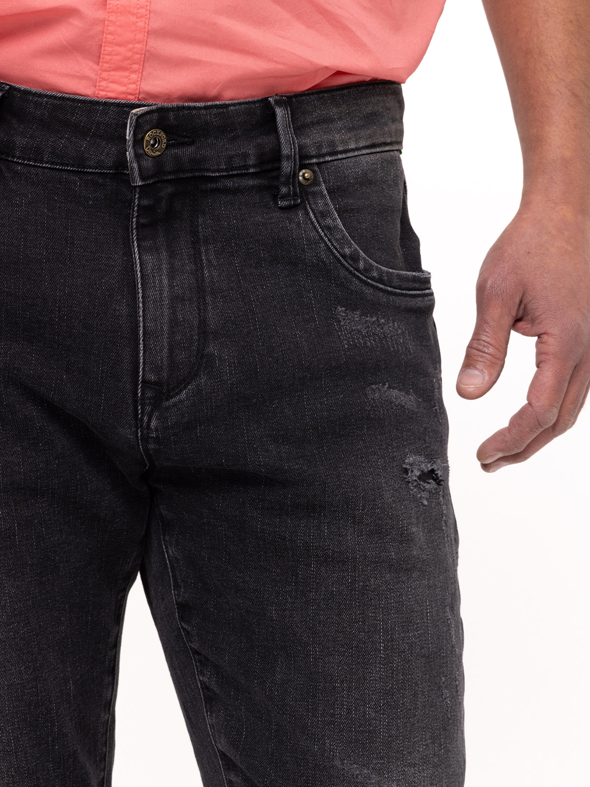 Jeans Natural Flex Hombre Bari Gris Oscuro Rockford