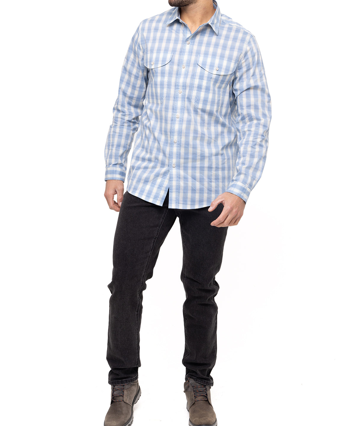 Camisa Natural Flex Hombre Atacama Azul Rockford