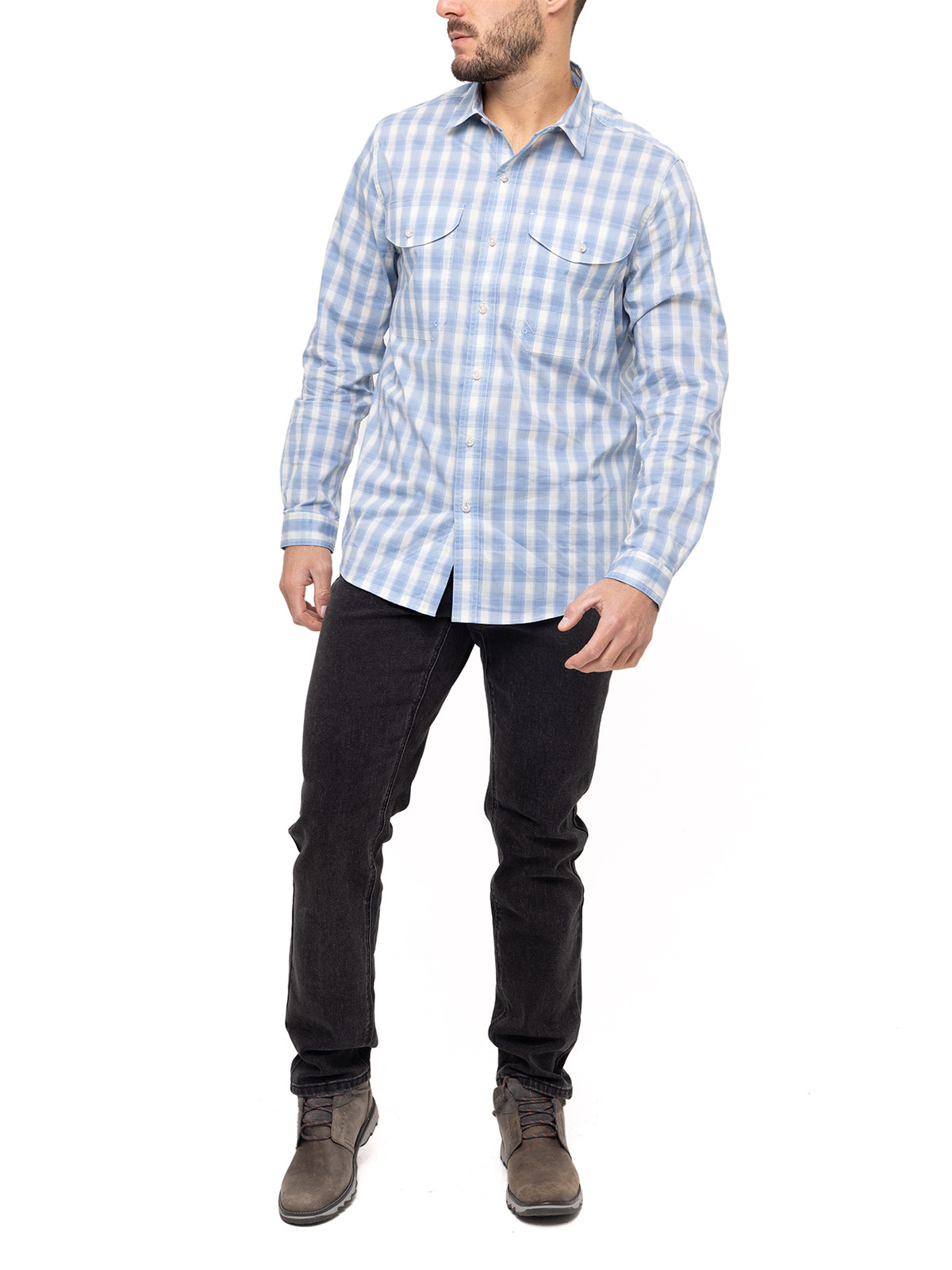 Camisa Natural Flex Hombre Atacama Azul Rockford