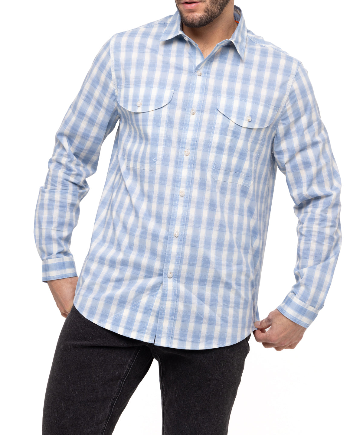 Camisa Natural Flex Hombre Atacama Azul Rockford