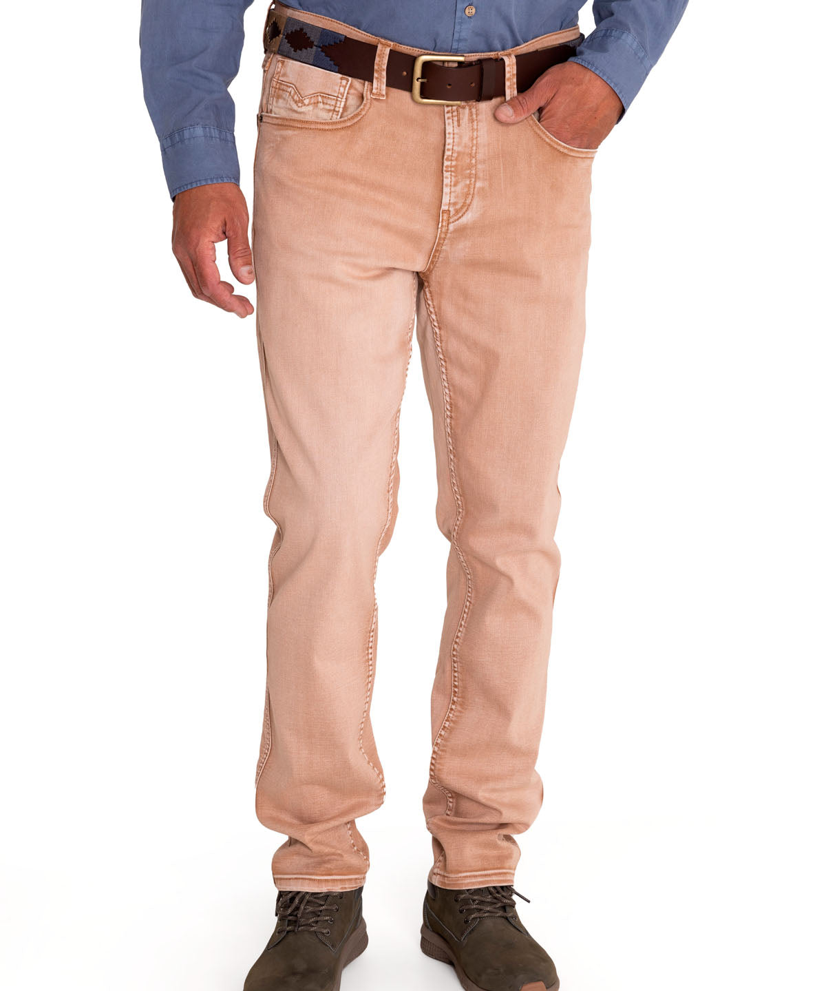 Jeans Natural Flex Hombre Baycolor Café Rockford