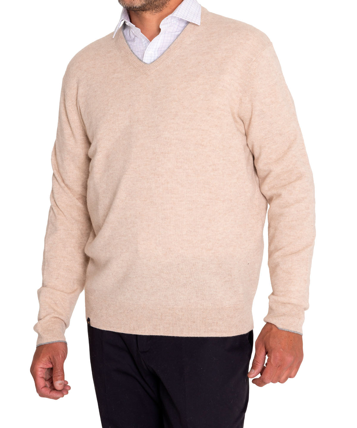 Sweater Cashmere Hombre Cash V Café Rockford