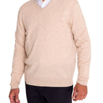 Sweater Cashmere Hombre Cash V Café Rockford
