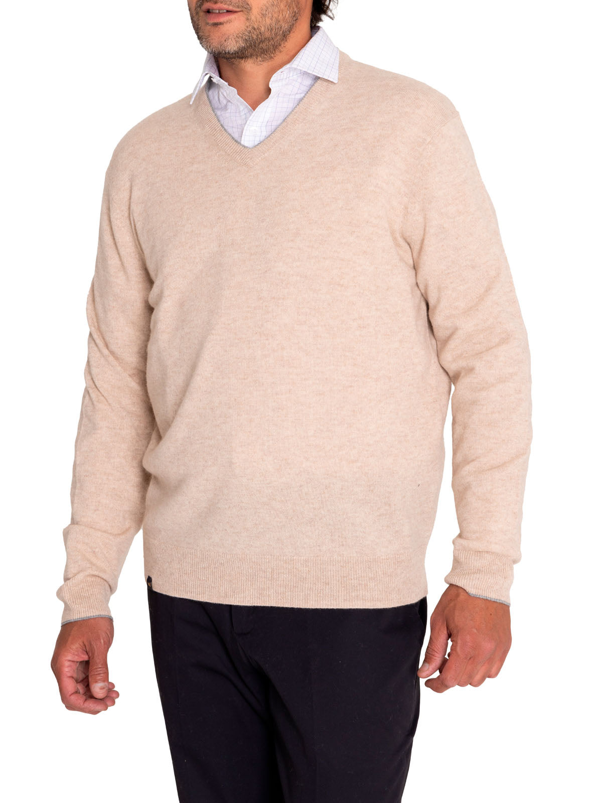 Sweater Cashmere Hombre Cash V Café Rockford