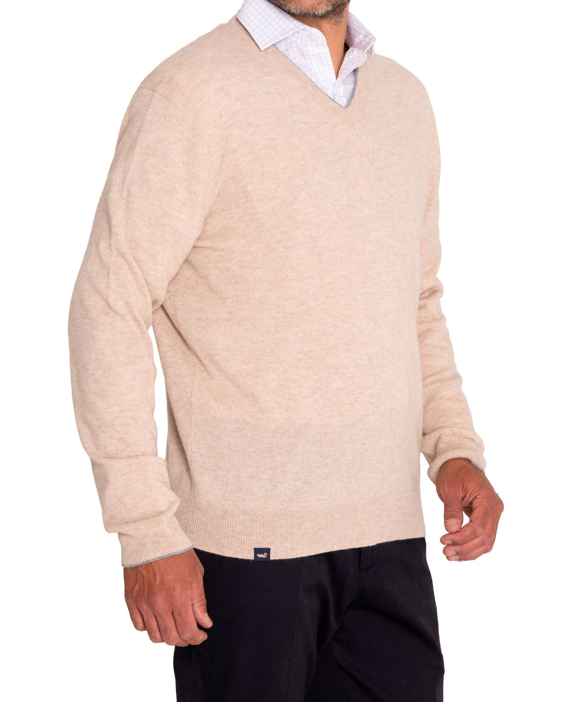 Sweater Cashmere Hombre Cash V Café Rockford