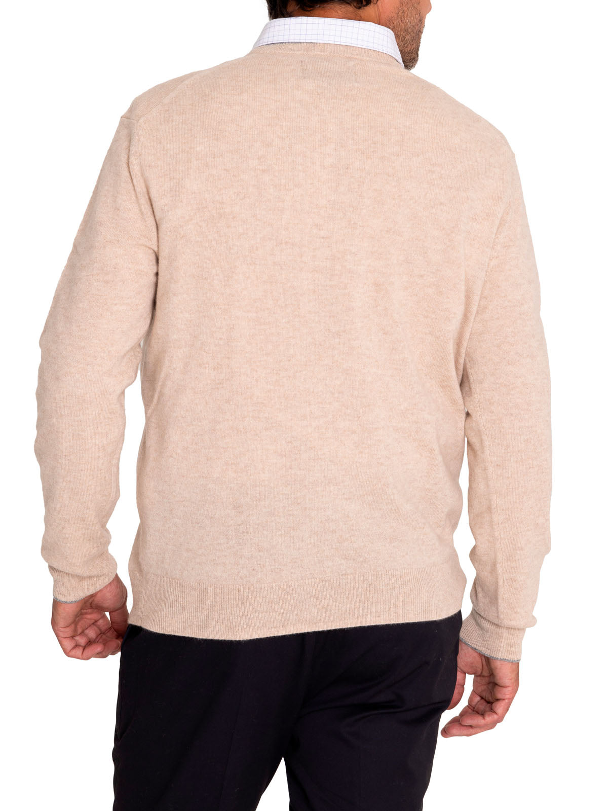 Sweater Cashmere Hombre Cash V Café Rockford