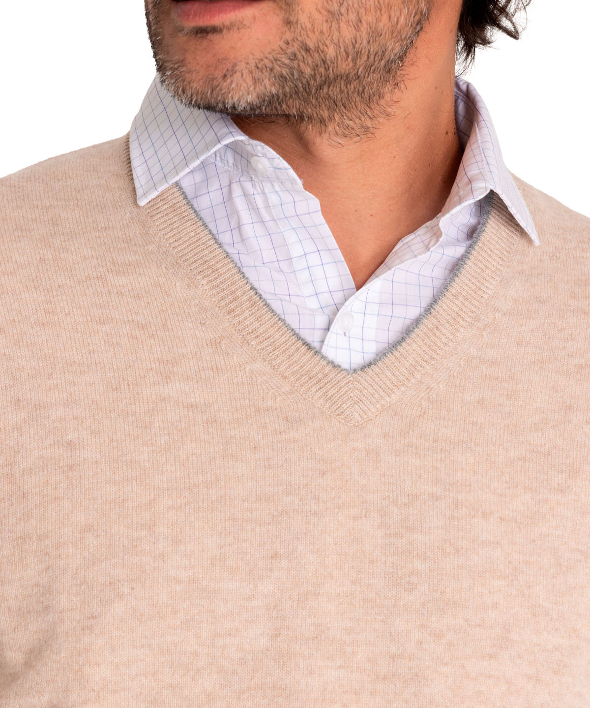 Sweater Cashmere Hombre Cash V Café Rockford