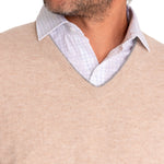 Sweater Cashmere Hombre Cash V Café Rockford