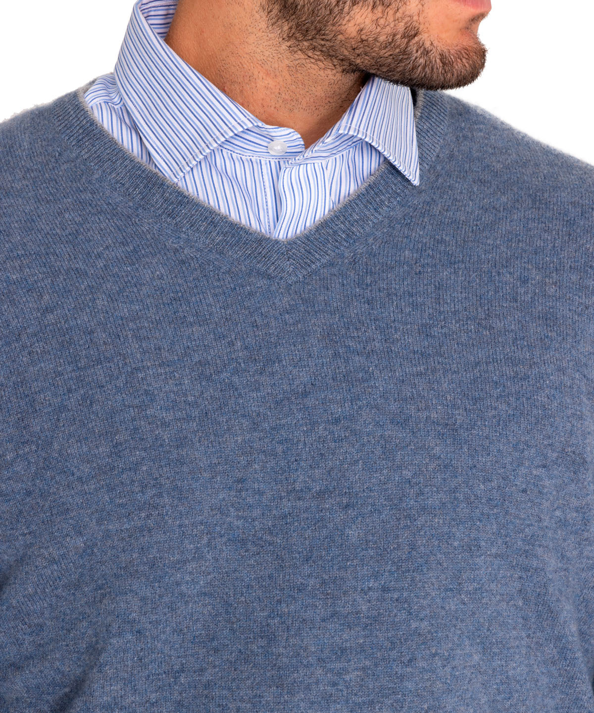 Sweater Cashmere Hombre Cash V Azul Rockford