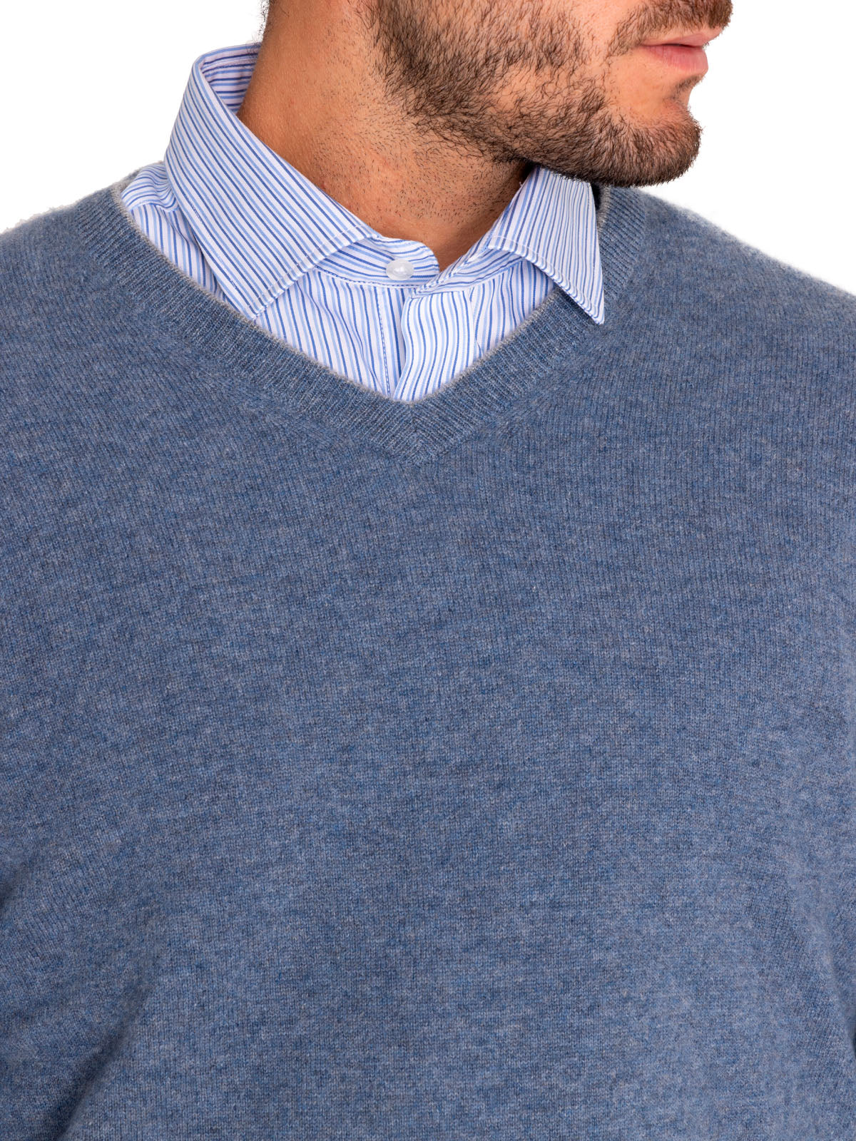 Sweater Cashmere Hombre Cash V Azul Rockford