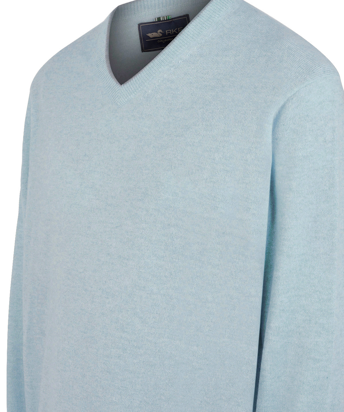 Sweater Cashmere Hombre Cash V Celeste Rockford
