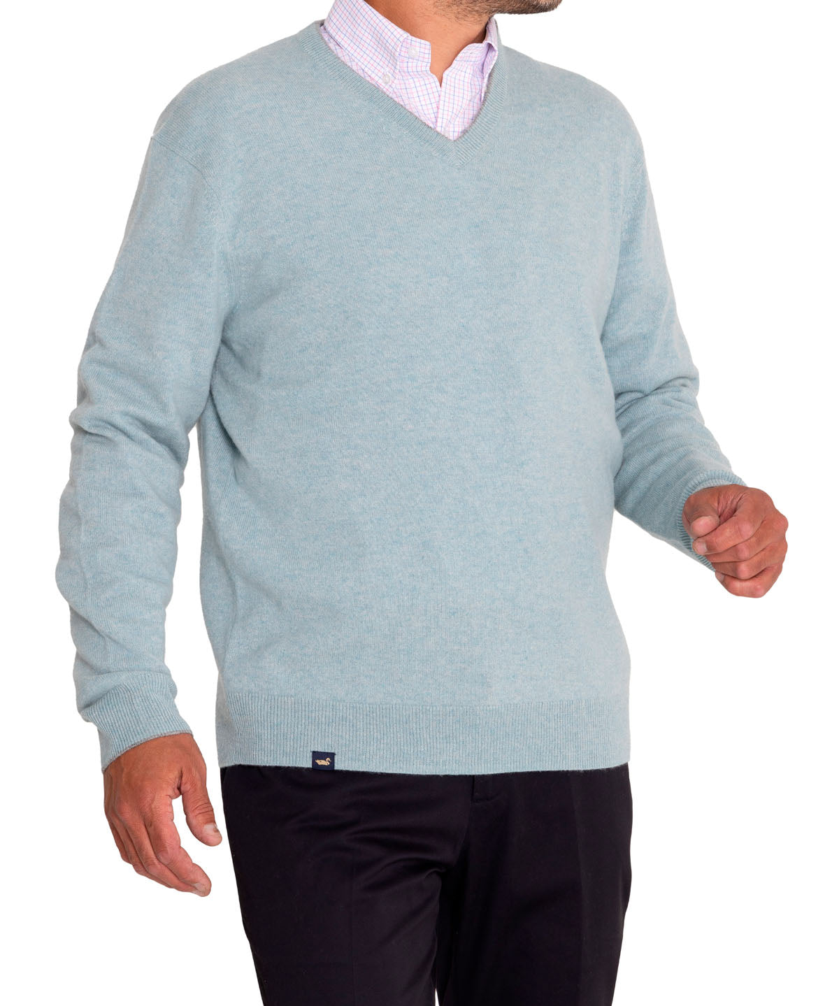 Sweater Cashmere Hombre Cash V Celeste Rockford