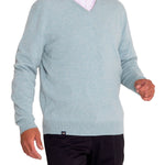 Sweater Cashmere Hombre Cash V Celeste Rockford