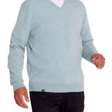 Sweater Cashmere Hombre Cash V Celeste Rockford