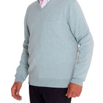 Sweater Cashmere Hombre Cash V Celeste Rockford