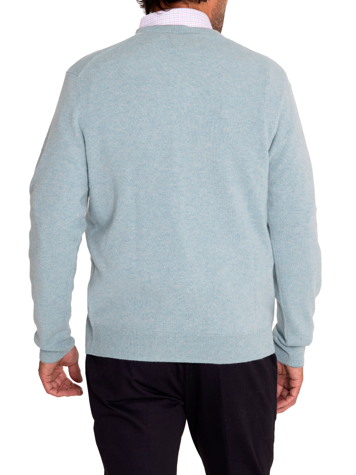 Sweater Cashmere Hombre Cash V Celeste Rockford