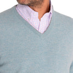 Sweater Cashmere Hombre Cash V Celeste Rockford