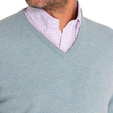 Sweater Cashmere Hombre Cash V Celeste Rockford