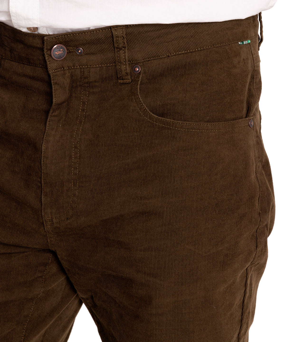 Pantalón Natural Flex Hombre Corduroy Verde Rockford