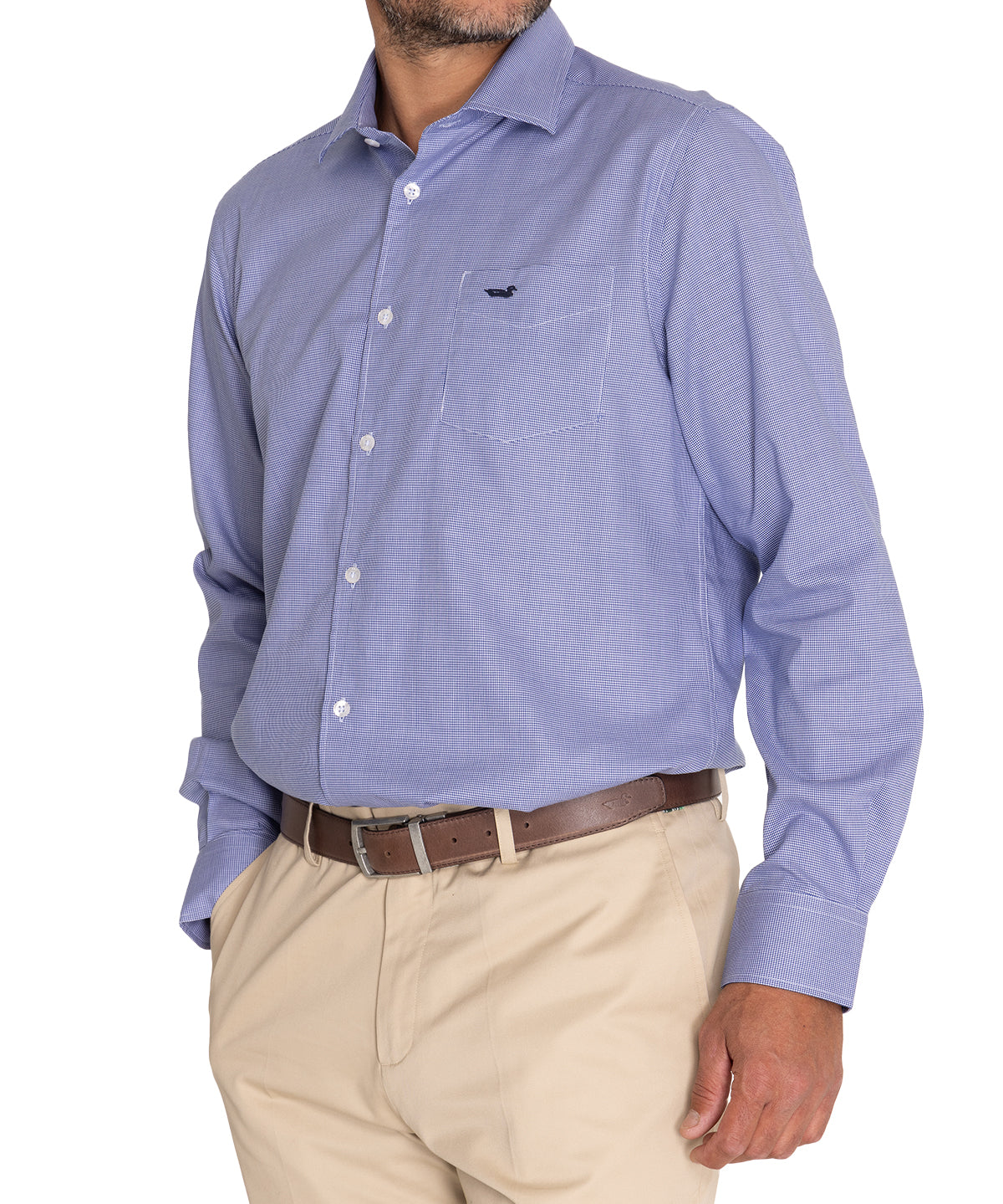 Camisa Lana Hombre Wool Azul Rockford