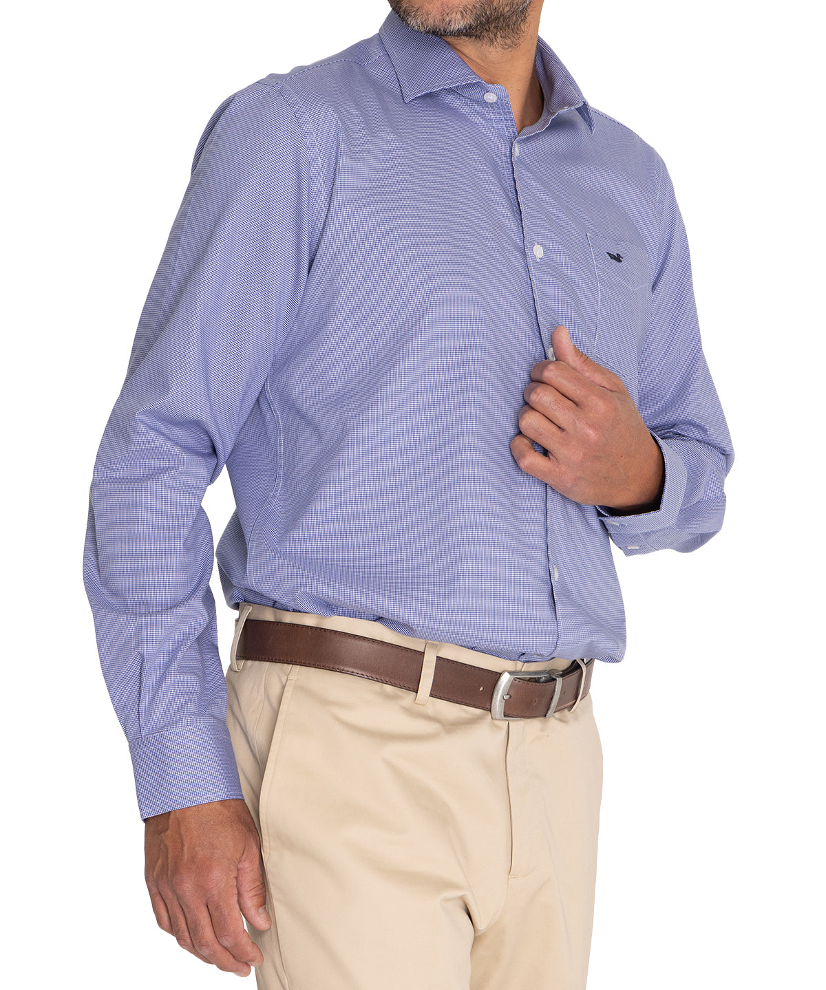 Camisa Lana Hombre Wool Azul Rockford
