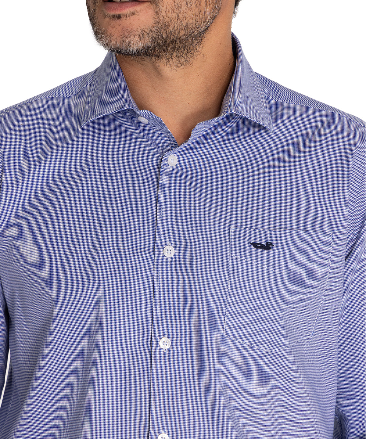Camisa Lana Hombre Wool Azul Rockford