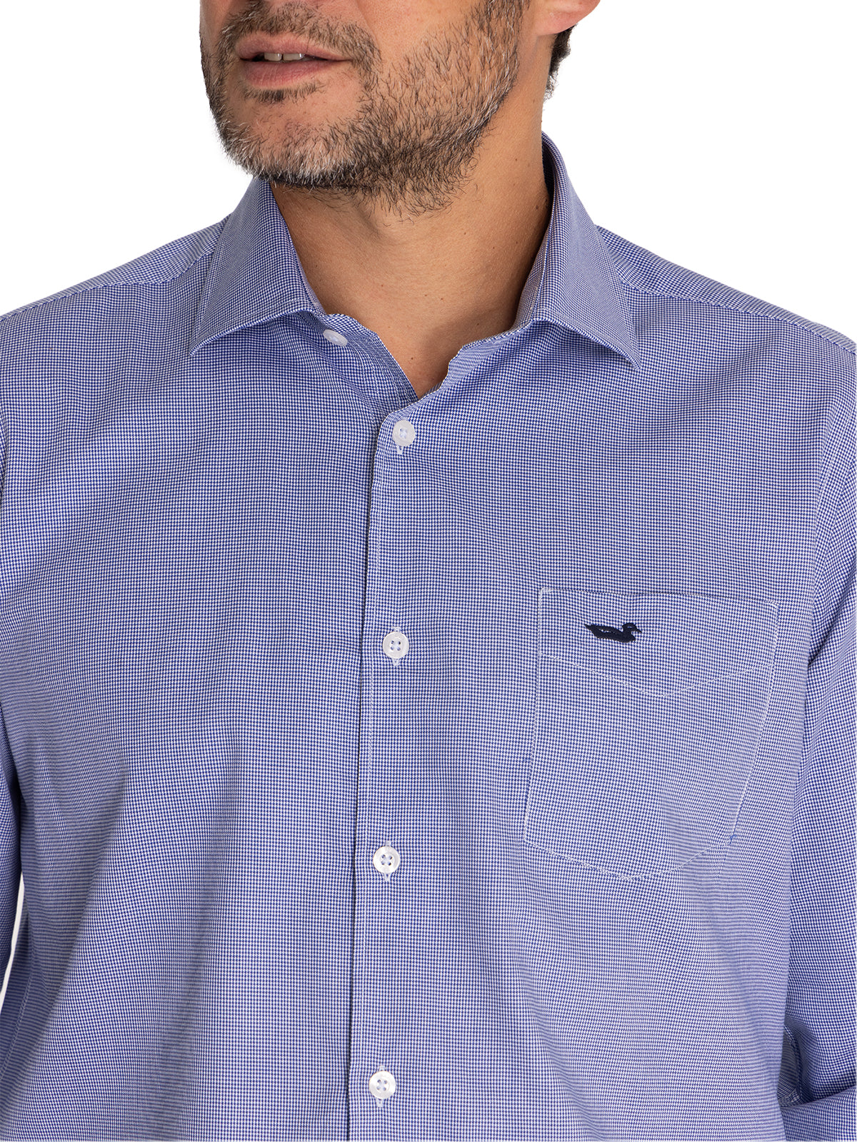 Camisa Lana Hombre Wool Azul Rockford