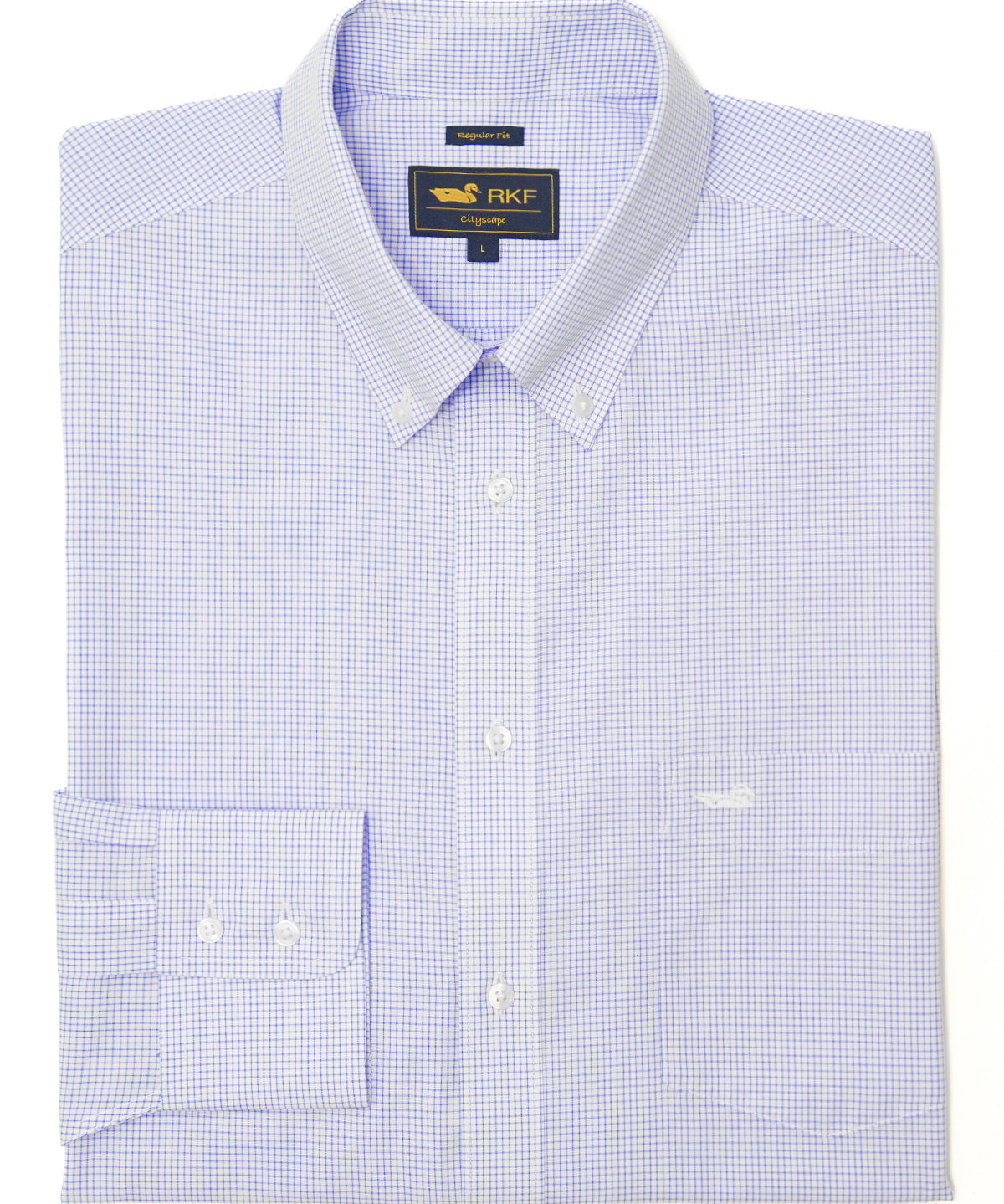 Camisa Libre De Arrugas Hombre WF Cuello Button-Down Marino Rockford