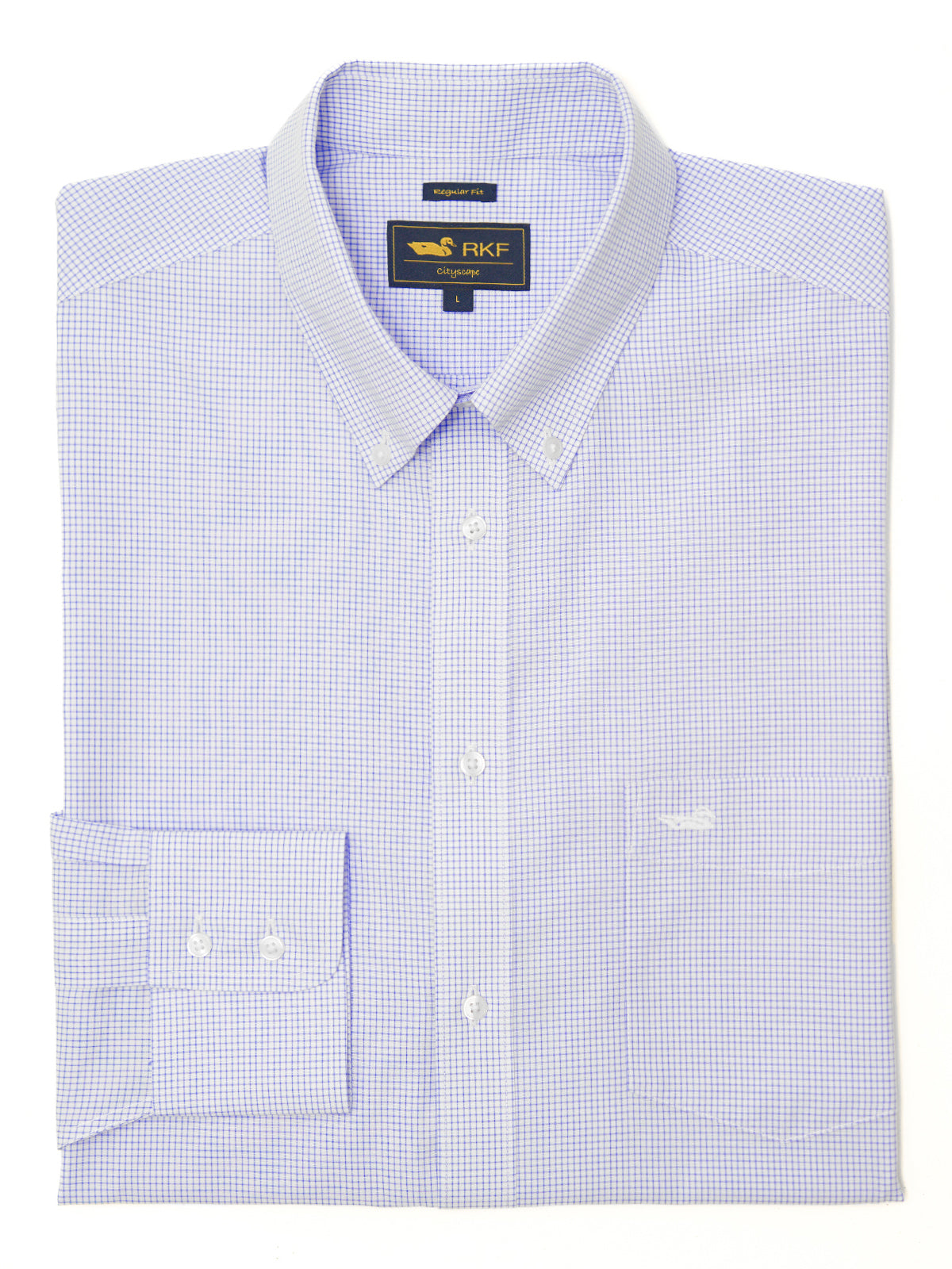 Camisa Libre De Arrugas Hombre WF Cuello Button-Down Marino Rockford