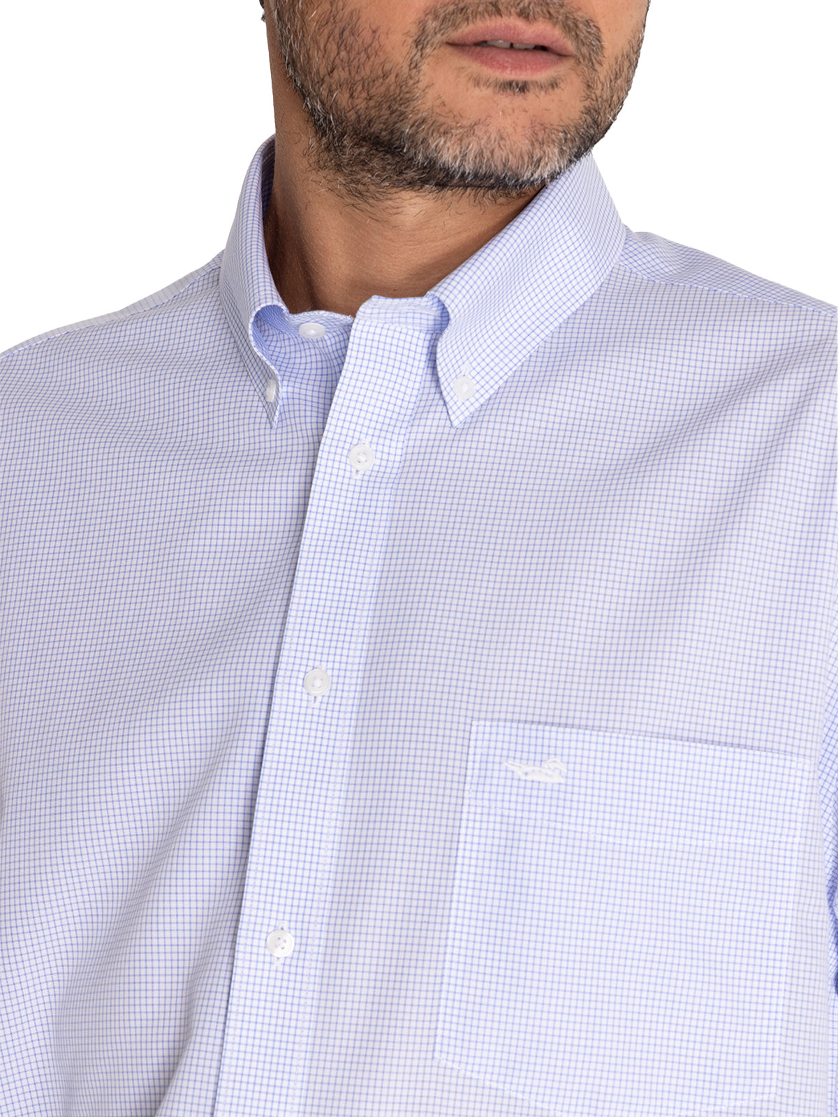 Camisa Libre De Arrugas Hombre WF Cuello Button-Down Marino Rockford
