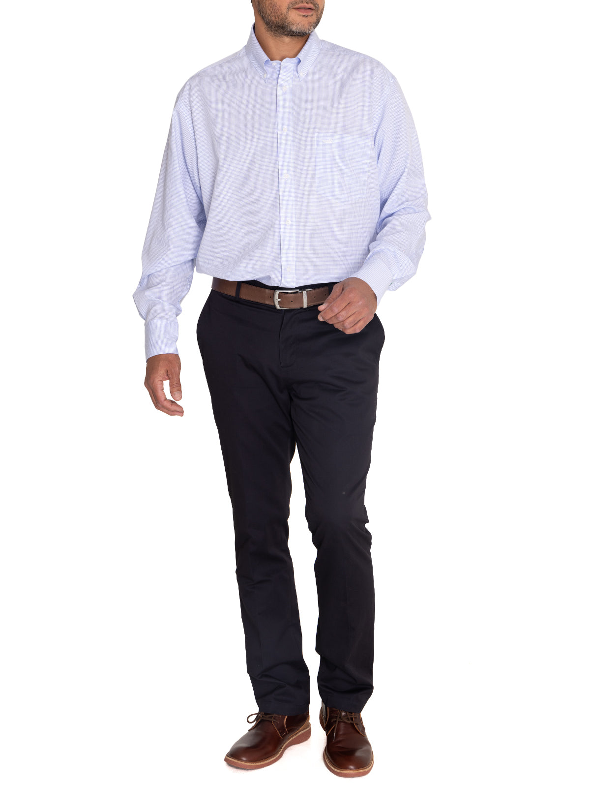 Camisa Libre De Arrugas Hombre WF Cuello Button-Down Marino Rockford