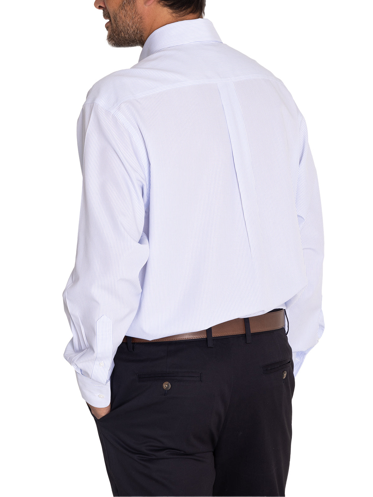 Camisa Libre De Arrugas Hombre WF Cuello Button-Down Azul Rockford
