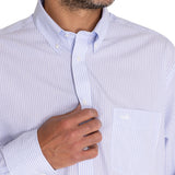 Camisa Libre De Arrugas Hombre WF Cuello Button-Down Celeste Rockford